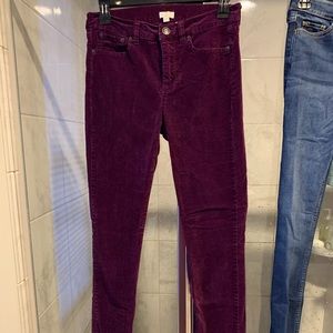 Burgundy Velvet J Crew Pants